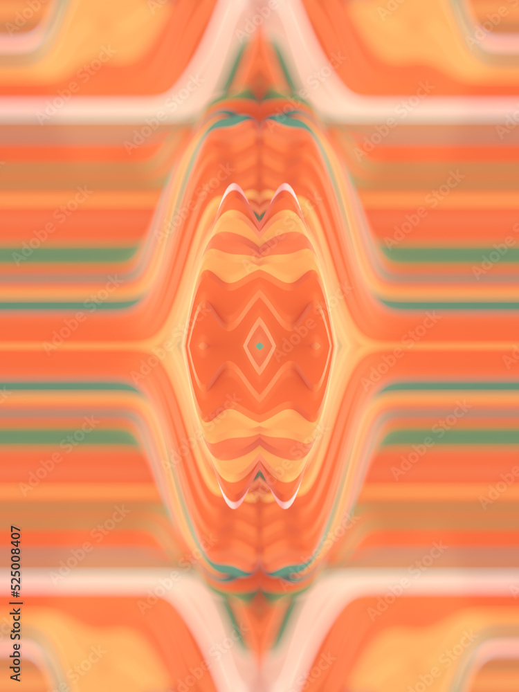 Aufkleber Abstract pattern of colorful wavy stripes. Bright background. 3d rendering digital illustration