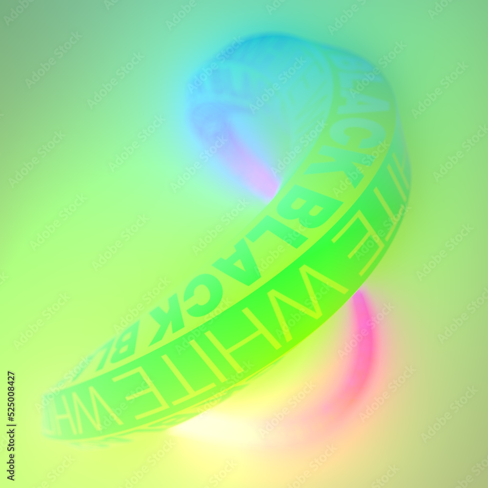 Aufkleber abstract neon colored mobius ring. modern minimal design. optical illusion. 3d rendering illustratio