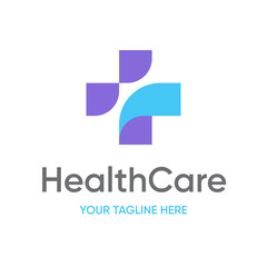 Fototapeta premium Cross Health Care Hospital Pharmacy Vector Abstract Illustration Logo Icon Design Template Element 