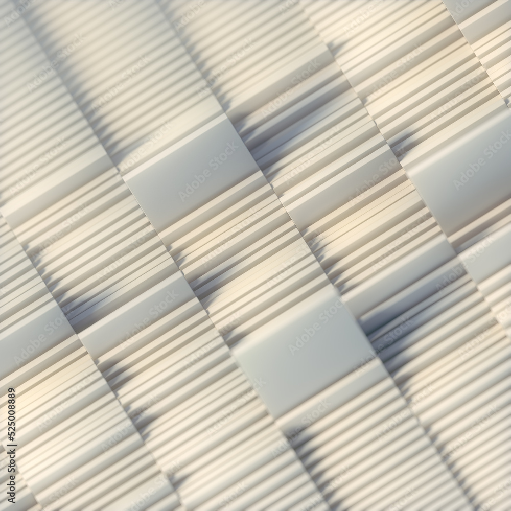 Aufkleber rectangular elements pushed up by waves. abstract geometric modern background. 3d rendering digital 