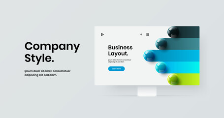 Fototapeta premium Vivid display mockup presentation layout. Creative web banner design vector illustration.
