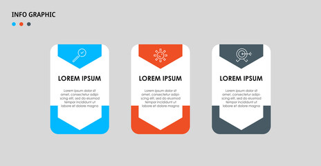 Business Infographic design template Vector with icons and 3 options or steps. Can be used for process diagram, presentations, workflow layout, banner, flow chart, info graph