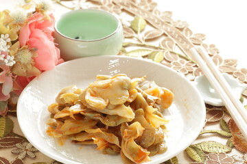 Chinese food, pickled mustard plant stem Szechuan pickles