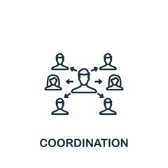 Coordination icon. Line simple icon for templates, web design and infographics