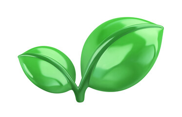 Leaves icon. Green leaves, plant isolated on white. Clipping path included
