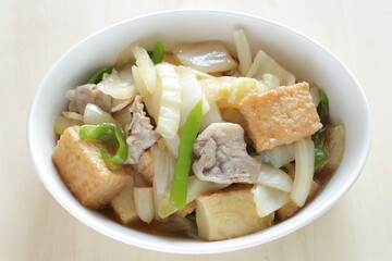 Chinese food, braised Tofu and pork with Chinese cabbage