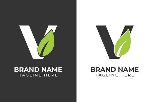 logo type V go green template design 
