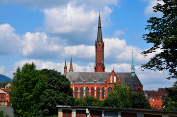 Obraz premium Collegiate Church of Blessed Virgin Mary and Holy Guardian Angels. Walbrzych, Lower Silesian Voivodeship, Poland.