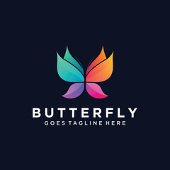 Butterfly Logo Design Colorfull