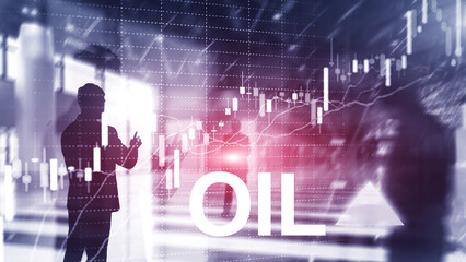 Oil trend up. Crude oil price stock exchange trading up. Price oil up. Arrow rises. Abstract...