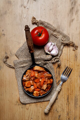 A bowl of traditional goulash.