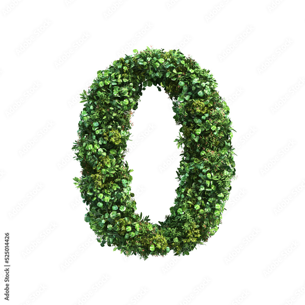 Poster 3d rendering of vertical garden number