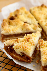 A traditional, homemade apple pie.