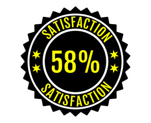 58% Satisfaction Sign Vector transparent background