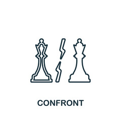 Confront icon. Line simple line Protest icon for templates, web design and infographics