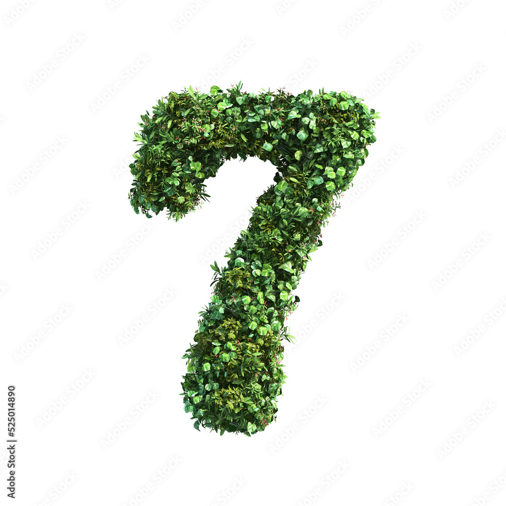 Poster 3d rendering of vertical garden number