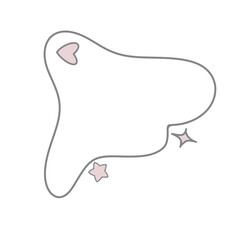 Dark gray blob line art and cute small element. Grey doodle.