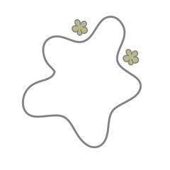 Fototapeta premium Dark gray blob line art and cute small element. Grey doodle.