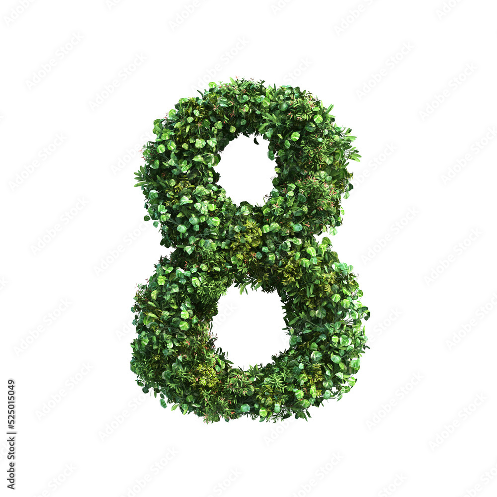 Poster 3d rendering of vertical garden number