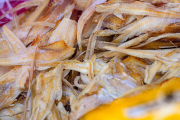 close up of dried fish