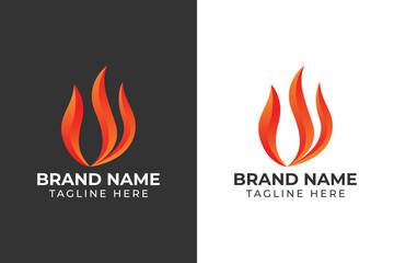 logo fire power gradient color template design 