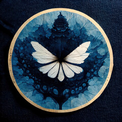 Blue mandelbrot butterfly mandelbrot background texture - obrazy, fototapety, plakaty