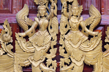 traditional Thai style wood craving
