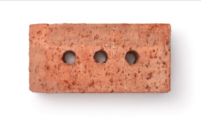 Top view of rough ceramic brown brick
