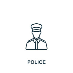 Police icon. Line simple line Protest icon for templates, web design and infographics