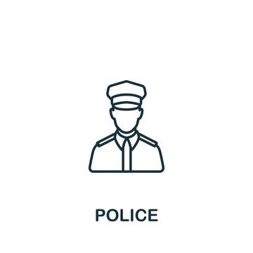 Police icon. Line simple line Protest icon for templates, web design and infographics