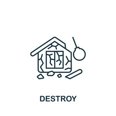Destroy icon. Line simple line Protest icon for templates, web design and infographics
