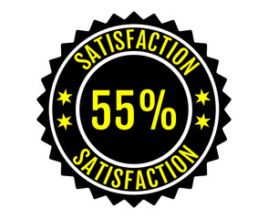 55% Satisfaction Sign Vector transparent background