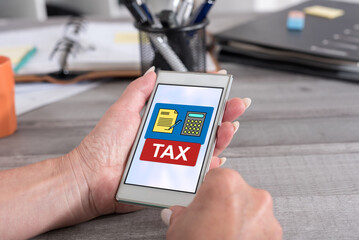 Tax concept on a smartphone