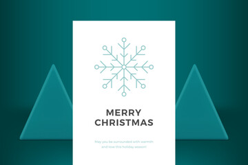 Winter ornamental snowflake Happy New Year congratulations modern greeting card design vector