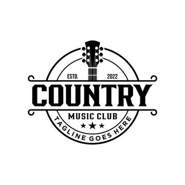 Vintage Logo Design Country Music Club
