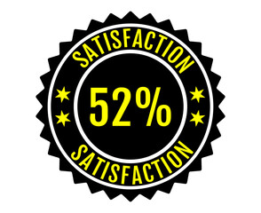 52% Satisfaction Sign Vector transparent background
