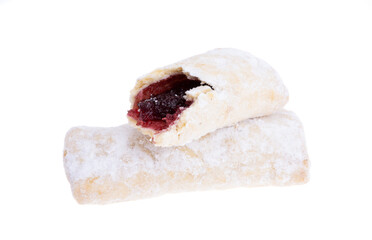 cookies in powdered sugar with jam