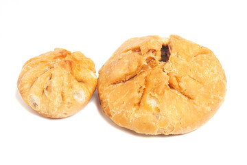 Indian Traditional Kachori isolated on white background.