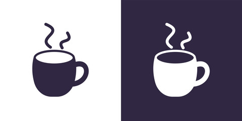 Cup of tea icon. Isolated black and white vector silhouette.