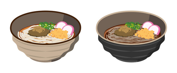 オーソドックスなうどん・オーソドックスなそばのセット