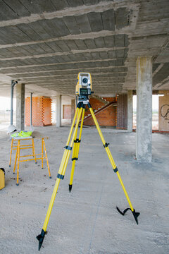 Total station at construction site