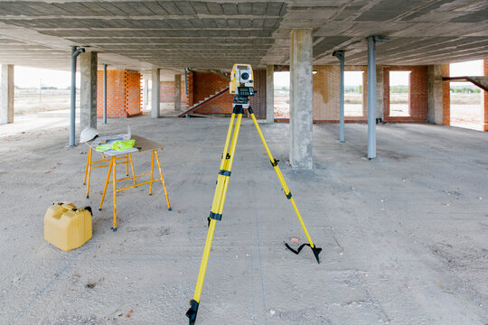 Total station at construction site
