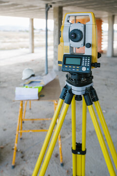 Total station at construction site
