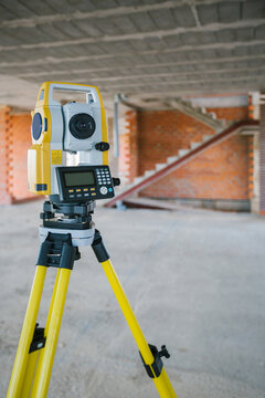 Total station at construction site