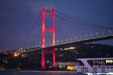 Fototapeta na wymiar 15 July Martyrs Bridge in Istanbul, Turkiye