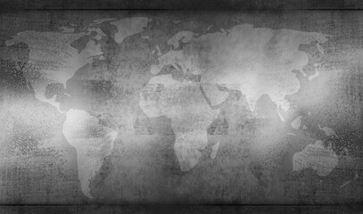 Ancient World Map Rough paper texture with grunge and dust high quality background. Old time background