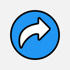 Redo arrow icon in filled line style, use for website mobile app presentation