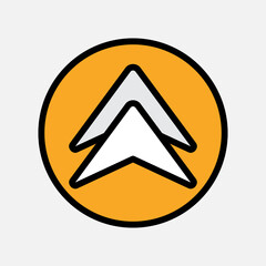 Up arrow icon in filled line style, use for website mobile app presentation