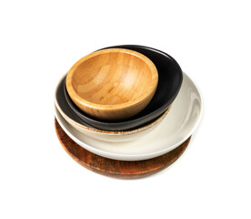 Various Bowl Stack Isolated