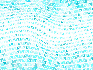 Naklejka premium Decorative triangles halftone texture. Triangular elements transition banner backdrop.